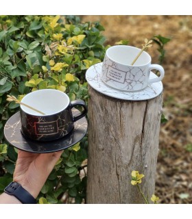 فنجان نعلبکی ماربل لاکچری