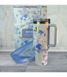تامبلر استنلی Quencher گلدار جعبه کادویی کاور دار پاپیون دار