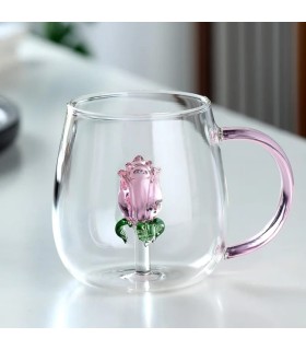 ماگ پیرکس گل رز برجسته