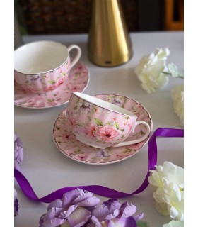 ست ۱۲ پارچه فنجان نعلبکی گل گلی