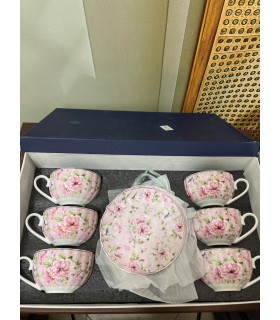 ست ۱۲ پارچه فنجان نعلبکی گل گلی
