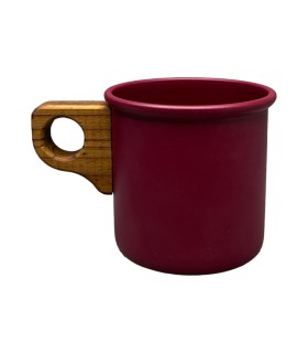 ماگ لعابی دسته چوبی