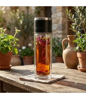 ماگ دمنوش دوجداره دکمه ای