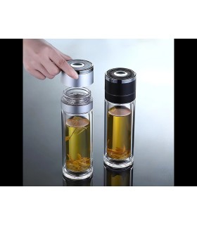 ماگ دمنوش دوجداره دکمه ای