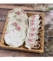 ست ۱۲ پارچه فنجان نعلبکی گل رز