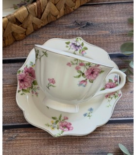 ست ۱۲ پارچه فنجان نعلبکی گل رز