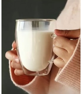 ماگ دوجداره پیرکس دسته دار