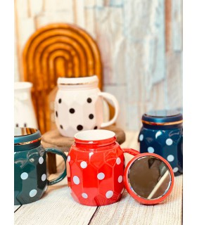 ماگ درب آینه ای خال خالی