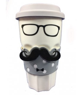 ماگ سرامیکی خانم سبیلو  طرح لاو