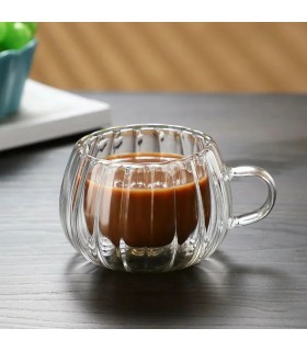 ماگ دوجداره شیاردار 200 سی سی
