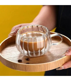 ماگ دوجداره شیاردار 200 سی سی