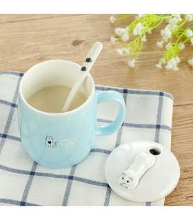 ماگ گربه پیشی رنگ سبز