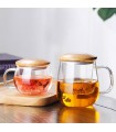 ماگ دمنوش پیرکس درب بامبو