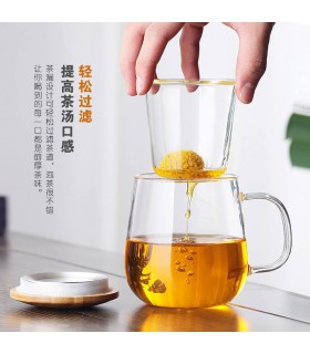 ماگ دمنوش پیرکس درب بامبو
