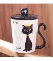 ماگ سرامیکی طرح گربه با قاشق