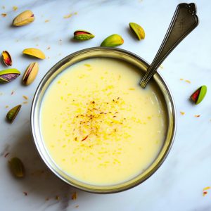 شیر پسته زعفرانی خانگی خوشمزه تر از بستنی فروشی ها