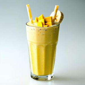 شیر انبه موز خنک مقوی به سبک کافی شاپ