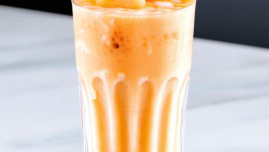 شیک طالبی کافی شاپی فوری خوشمزه و سه سوته