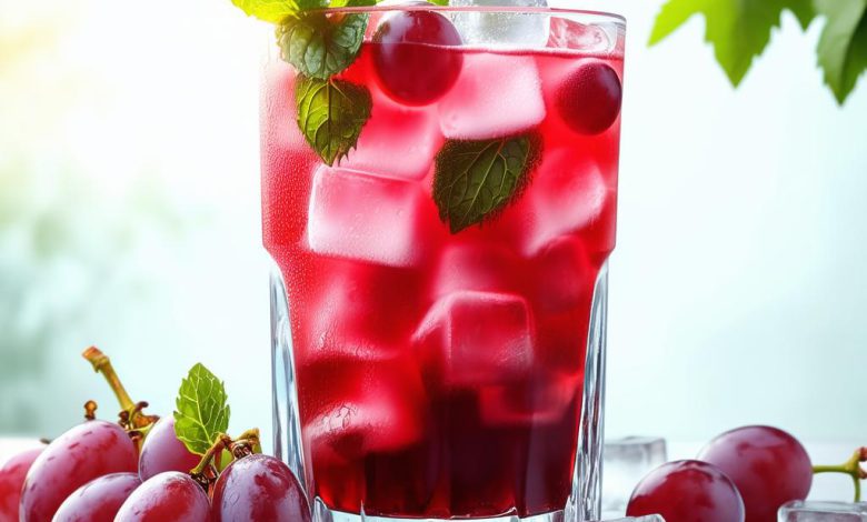موکتل انگور نعنای خنک و خوشمزه تابستانی