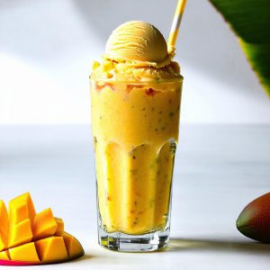 اسموتی انبه بستنی تابستانی خوشمزه تر از کافی شاپ