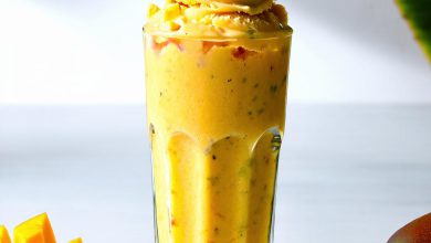 اسموتی انبه بستنی تابستانی خوشمزه تر از کافی شاپ