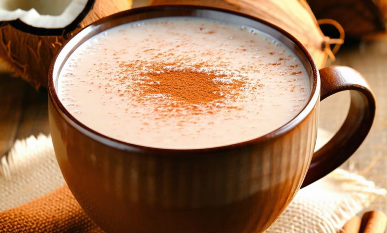 شیر نارگیل دارچینی گرم پاییزی با نکات اصلی