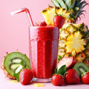 اسموتی آناناس و توت فرنگی با نکات اصلی خوشمزه و مقوی