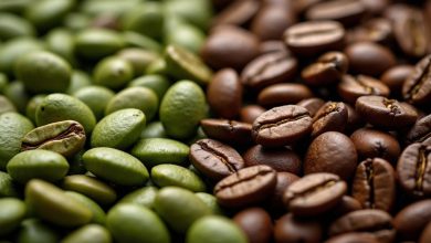 تغییرات فیزیکی دانه قهوه از سبز تا قهوه ای خوش عطر