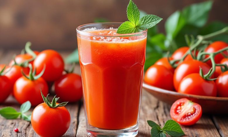 آب گوجه فرنگی ارزش غذایی و کالری خواص فواید لاغری