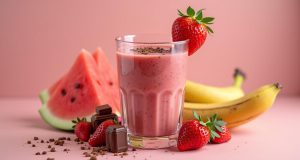 اسموتی توت فرنگی، موز، هندوانه و شکلاتی خوشمزه و آسان