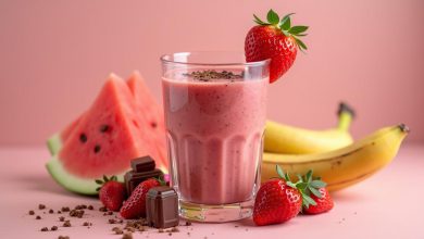 اسموتی توت فرنگی، موز، هندوانه و شکلاتی خوشمزه و آسان