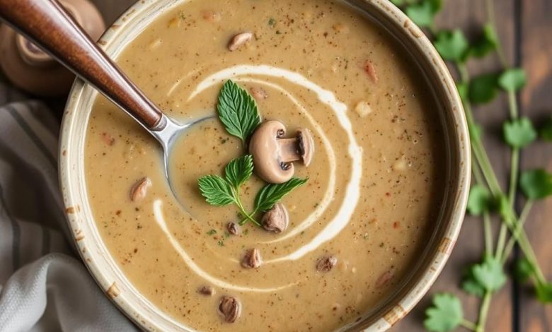 طرز تهیه سوپ قارچ خامه ای وگان: خوشمزه و آسان