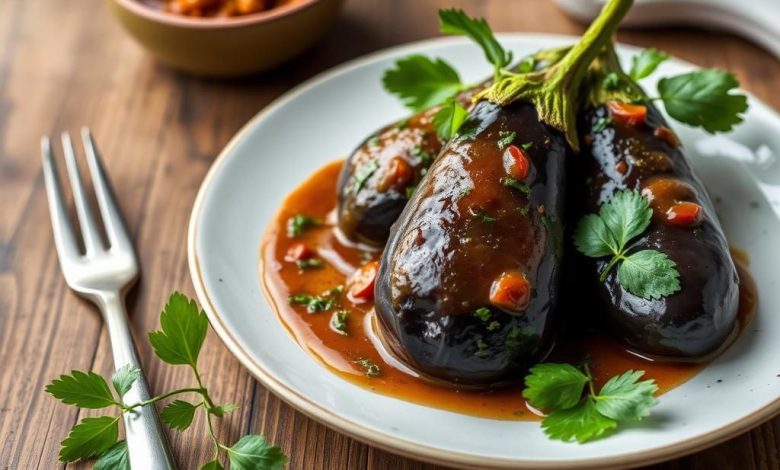 بادمجان زغالی رژیمی با سس خوشمزه چرمولا: شام سبک و لذیذ