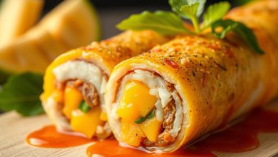 رول گوشت و انبه: طرز تهیه آسان و خوشمزه، محبوب ترین دستور!