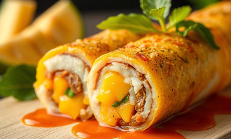 رول گوشت و انبه: طرز تهیه آسان و خوشمزه، محبوب ترین دستور!