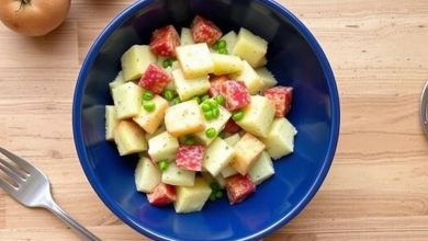 سالاد سیب زمینی رژیمی: طرز تهیه آسان و خوشمزه