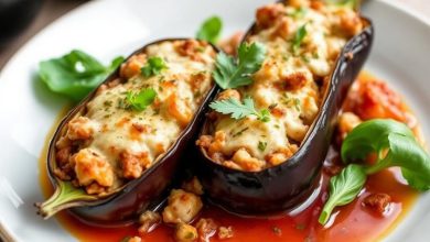 بادمجان شکم پر رژیمی: خوشمزه و کم کالری