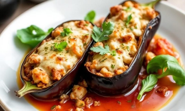 بادمجان شکم پر رژیمی: خوشمزه و کم کالری